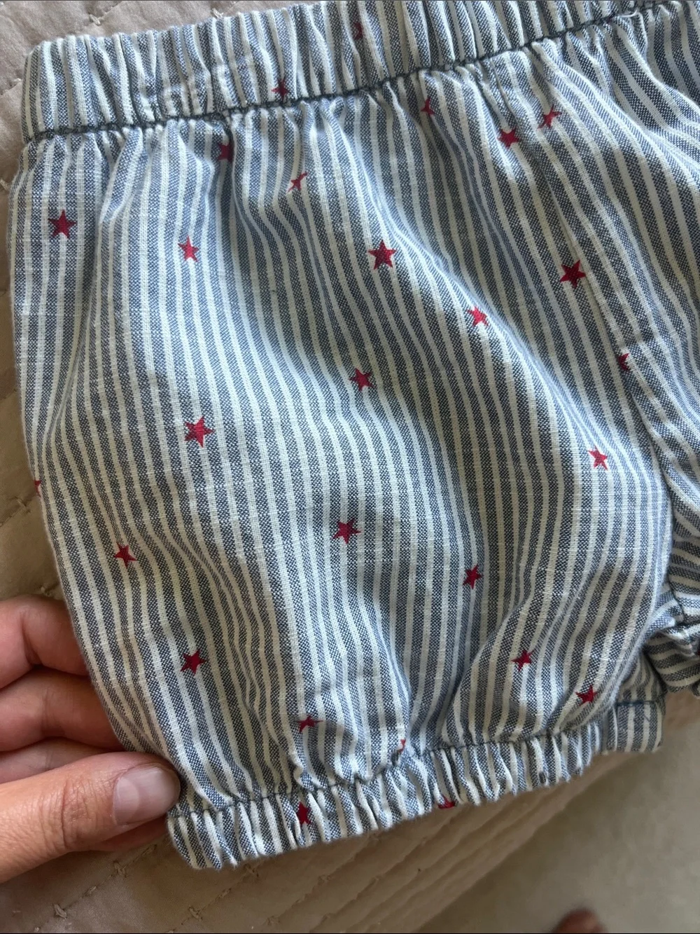 OshKosh B'gosh Blue and Red Striped Baby Bloomers